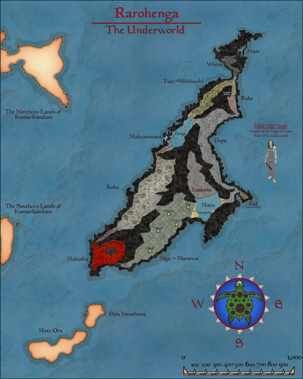 Nibirum Map: rarohenga - the underworld by CharlesWayneRobinson